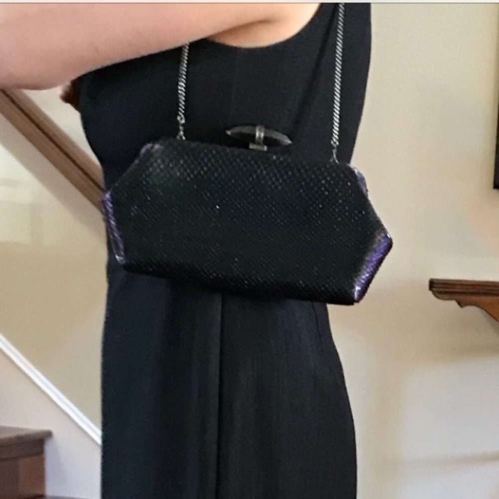 ⛔️SOLDAuthentic Judith Leiber Snake Leather Clutch - Picture 2 of 7